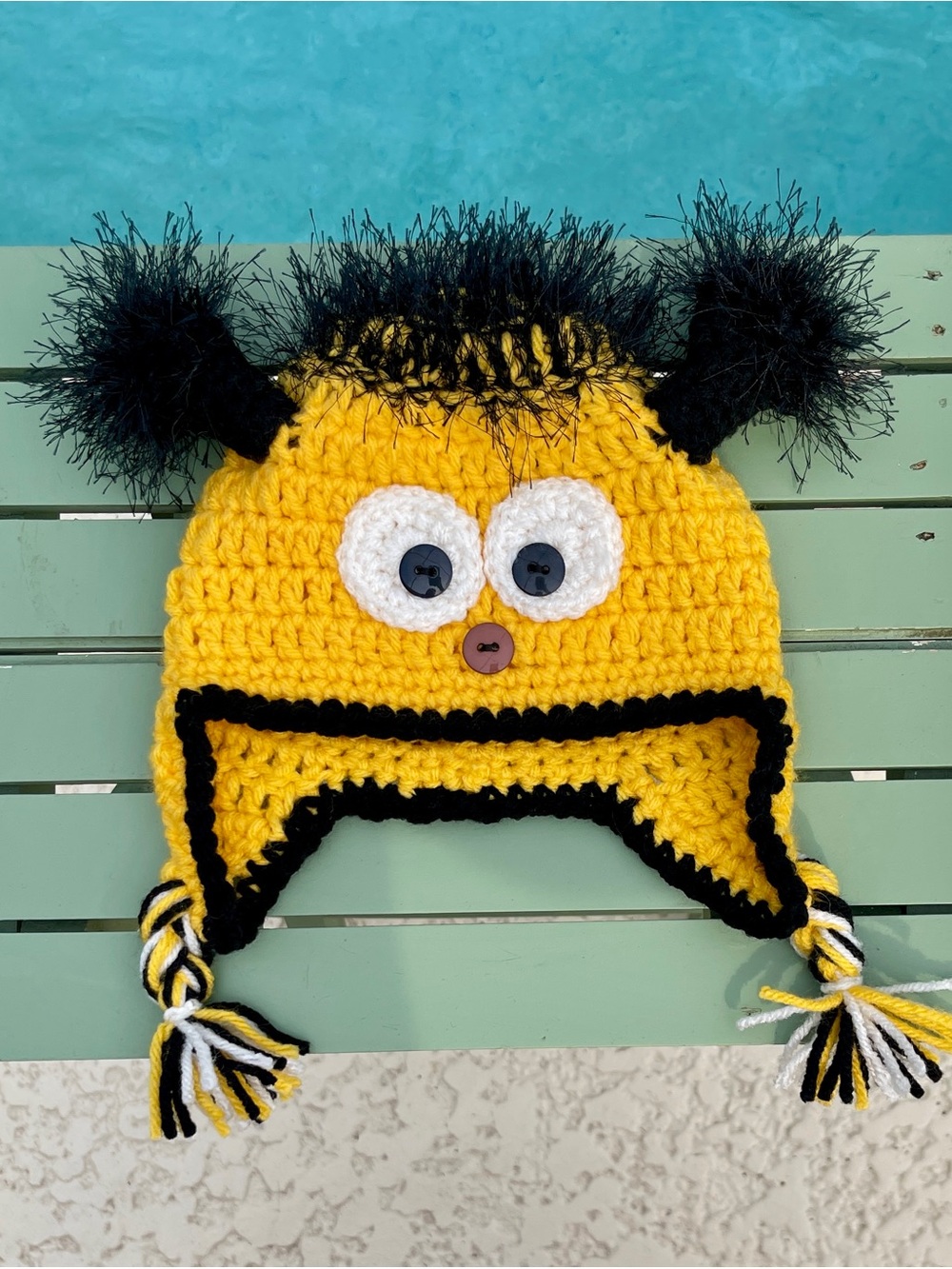 Yellow and Black Bee Baby Hat newborn hat